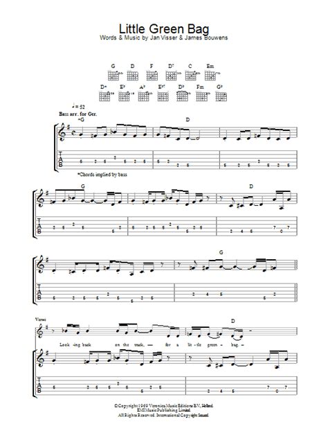 little green bag sheet music.